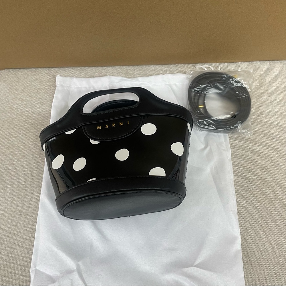 Marni Black and White Polka Dot Tote
